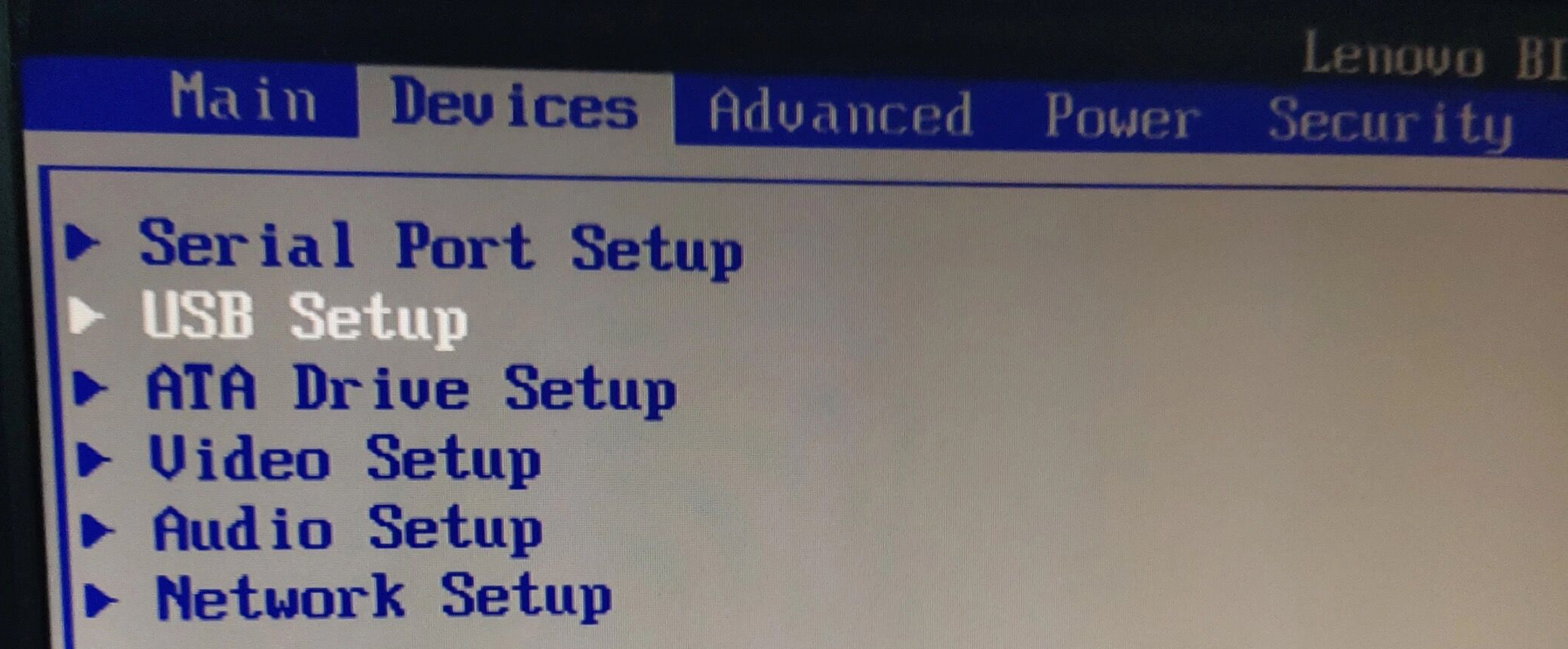 找到并开启USB Setup设置 找到并开启USB Setup设置